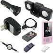 Ultimate Premium Accessory Bundle Combo for Microsoft Zune 80GB / 120GB Series MP3 Player: Pink Silicone Skin Case Cover, USB 2in1 Data Sync Cable, USB Car Charger, USB Wall / Travel / AC Adapter Charger, 3.5mm Auxillary Retractable Cable, Belt Clip, Armband, Portable Foldable Speaker Dock, and a Screen Protector
