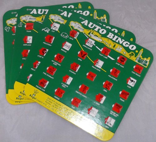 Green Auto Backseat Bingo Pack of 4 Bingo Cards Great For Family Vactions Car Rides and Road Trips On Sale