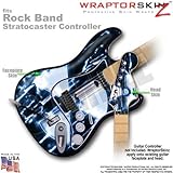 Radioactive Blue WraptorSkinz Skin fits Rock Band Stratocaster Guitar for N ....