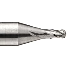 Niagara Cutter MESB430 Miniature Carbide End Mill, Uncoated (Bright), 4 Flutes, Stub Ball End