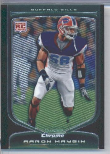 2009 Bowman Chrome Football Rookie Card (RC) #146 Aaron Maybin Buffalo Bills Mint Condition - Shipped In Protective Screwdown Display Case!