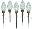 C9 Shape Extra Large Lighted LED Christmas Pathway Markers Lawn Stakes - Clear
