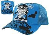 SMET by Christian Audigier Ed Hardy Mens Womens Unisex Trucker Hat Cap Blue/Black/White