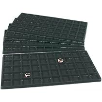 5 Black 50 Slot Pendant Jewelry Showcase Display Tray Inserts