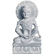 Sitting Buddha Stone Sculpture Collectible Figurines 3.25 x 2 x 6.25 inches (sos223)