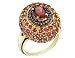 Chocolate Diamond and Multi-Gemstone 6.24 Carat (ctw) Ring in 14K Yellow Gold