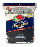 Fruit of the Loom Boy's 3 Pack Long Sleeve Crew Neck Tee   #3PLSB0