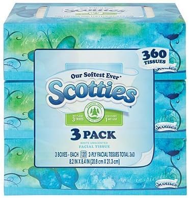Scotties White Unscented 2-ply Facial Tissues, 120-ct. Boxes (3 Boxes) Box Design Varies by Irving Tissue, Inc