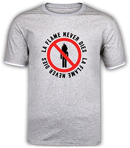 Gaojidiang TRAVI$ Scott La Flame Never Dies Mercerized Cotton Mens Graphic Tshirt Light Grey XXL