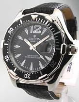 MENS CROTON LEATHER SPORT 10ATM DATE WATCH CA301056BSBK