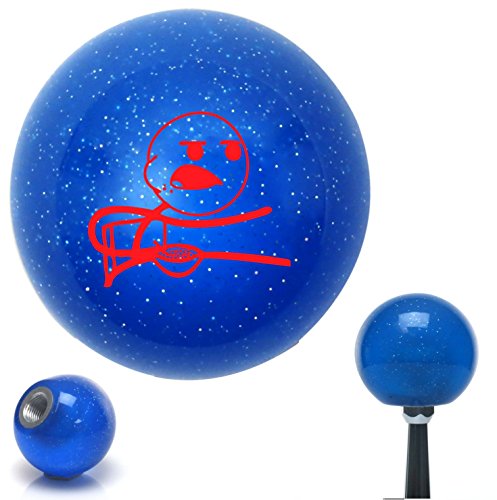 Red Cereal Guy Blue Metal Flake Shift Knob w/ 16mm x 1.5 Insert ~ Gear shift transmission knob