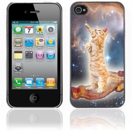 ARTCASES CollectionsTM Black Hard Back Case for Apple iPhone 4 & 4S ( Funny Bacon Cat )