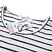 FUNOC® Women Summer Beach Dress Party Short Sleeve Stripe Blouse Mini Sundress, Small, BLK/WHT