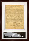 The Declaration of Independence. High Quality Replica of Historical document. Genuine Parchment & Quill. Framed and Matted