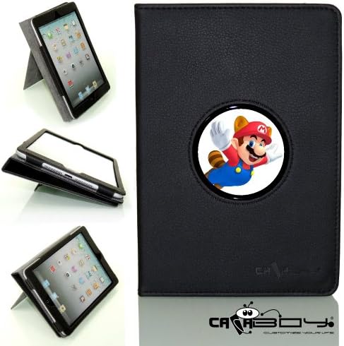 New SLEEP SMART Apple iPad Mini &amp; iPad Mini with Retina leather Case By Calaboy- Interchangeable Design - Personalized Picture Frame w Nintendo Super Mario Bros Logo (hp18)