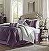 Madison Park Amherst Faux Silk Comforter Set-Casual Contemporary Design All Season Down Alternative Bedding, Matching Shams, Bedskirt, Decorative Pillows, King(104
