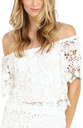 Nightcap Carribean Crochet Crop Blouse White