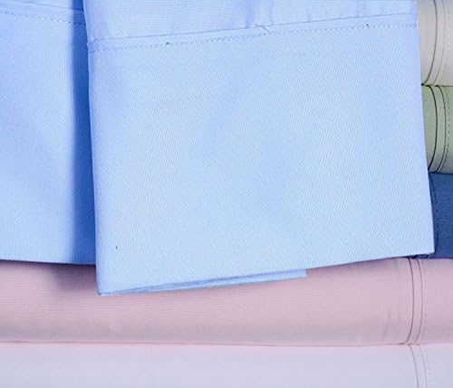 Extra Soft Bed Sheet Set - 4 Piece Set - Deep Pocket - Wrinkle Free (Queen, Light Blue)