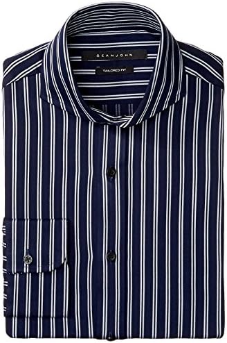 Sean John Men's Tailored Fit Multi Stripe, Midnight, 16 34/35