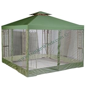 Garden Ornaments : Replacement 10 x 10 Single Tiered Gazebo Canopy with Netting