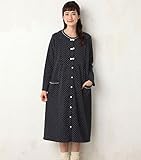 Angeliebe エンジェリーベ 授乳 口 付 裏 起毛 ドット ネグリジェ M ネイビー