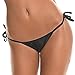 Sexy Women's Black Tie Sides T Back Bikini Thong Bottom