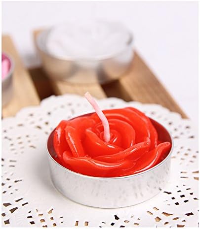 Evogue Rose Flower Shaped Tea Light Candles Set of 12