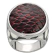 Silvertone Red Scaled Vinyl and Ivory Enamel Ring (Sizes 5 - 9 available)