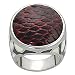 Silvertone Red Scaled Vinyl and Ivory Enamel Ring (Sizes 5 - 9 available)