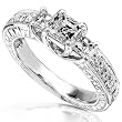 1ct TW Three-Stone Asscher Diamond Engagement Ring in 14Kt Gold