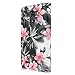 LG G Stylo Case - Cellularvilla Diamond Glitter Pu Leather Wallet Flip Open Pocket ID Card Holder Slots Case Pouch Cover with Wrist Strap for LG LS770 / LG G Stylo / LG G Stylus (Black+Pink_Flower)