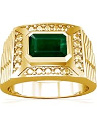 18K Yellow Gold Emerald Cut Emerald Solitaire Ring