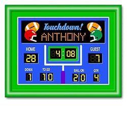 Game On Football Large Green Personalized Print