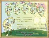 Unique Baby Book Frames - (Kiara the Giraffe) Custom Origional Prints & Frames. Attach to Any Nursery Wall