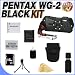 Pentax Optio WG-2 Adventure Series 16 MP Waterproof Digital Camera with 5 X Optical Zoom (Black) W/16GB SDHC Memory Card + Extra LI50B Extended Life Battery + Deluxe Case w/Strap + USB Card Reader + Memory Card Reader + Accessory Saver Bundle!