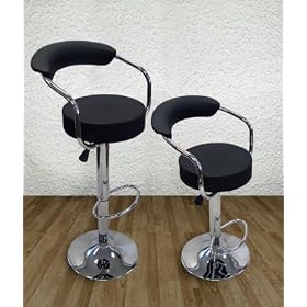 Click here to buy Set of (2) Brand New Black Swivel Leather Bar Stool Pub Barstool by Sky Enterprise USA.