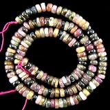 6mm multi tourmaline heishi beads 16" strand