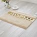 Sytian Decorative Floral Design Rural Style Beautiful Seashell Pattern Shaggy Area Rug Soft Non Slip Absorbent Doormat Bath Mat Bathroom Shower Rug Bedroom Living Room Carpet (40x60cm,Beige)