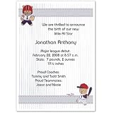 Sports Bears Birth Announcements - Set of 20 by Storkie Express
