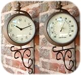 Antique Rust Clock and Thermometer DS1026 West Meters