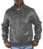 SEAN JOHN Faux Leather Faux Sherpa Lined Mens Bomber Coat Jacket