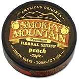Smokey Mountain Snuff, 5 Cans - Peach - Tobacco Free, Nicotine Free