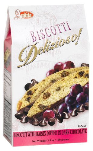 Andile Biscotti With Raisin And Dark Chocolate, 3.5-Ounce Boxes (Pack of 16) by Andile