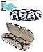 JAVOedge Blue Sheep Print Fabric Eyeglasses Clam Shell Style Case with Bonus Mircofiber Glasses Cleaning Cloth