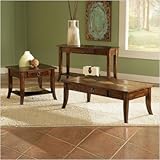 Shenadoah 3 Piece Cocktail and End Table Set with Diamond Shaped Tile Design