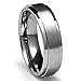 Cavalier Jewelers 6MM Mens Titanium Ring Wedding Band with Flat Brushed Top and Polished Finish Edges [Size 10.5]
