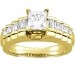 14K Yellow Gold Diamond Wedding Set Semimount - 0.33 Ct. -- DOES NOT INCLUDE CENTER STONE
