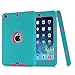 Ipad Mini Case, H&T(TM) Unique Silicone Design Soft Ipad Mini 3 In1 Hybrid Shockproof Protective Cover Case for Apple Ipad Mini 3/ 2/ 1 (Blue)