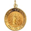 14K Yellow Gold Immaculate Conception Medal - 18.25mm