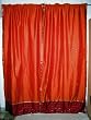 2 Orange Red Art Silk Sari Drapes Curtains Panels Window Dressing Rod Pocket 96"